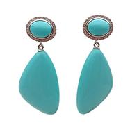 ICXLPMC 18x31mm Blue Triangle Shape Earrings Geometric Jewelry For Women