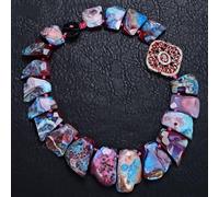 ICXLPMC 19" Heavy Top-Drilled Mix Color Red Agate Red Connector Necklace Black Clasp For Women