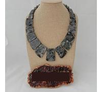 ICXLPMC 19'' Top-Drilled Black Labradorite Graduated chokers Necklace Vintage style for women