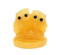 ICXLPMC 1PC Stone Orange Calcite Carved Owl Animal Ornaments Crystal Quartz Crafts Crystals Home Decor