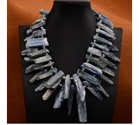 ICXLPMC 2 Rows Huge Top-drilled Stone Rough Raw Necklace For Lady