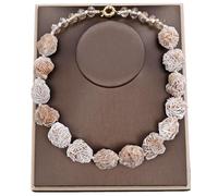 ICXLPMC 20'' Desert Rose Selenite minerals clusters pocket rough beads choker Necklace for women hyperbole style