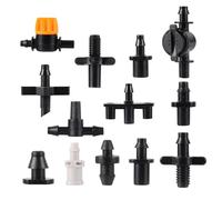 ICXLPMC 20pc 4/7mm Garden Drip Irrigation Connector tee Single Elbow Water Pipe Fitting Cross Joint Suitable For 1/4 Inch Hose(Bx20PC)