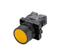 ICXLPMC 22mm XB2-EA Push Button Switch Start/Stop Black/White Arrow 10A/415V Self-Reset/Momentary Symbol Button Switch(Yellow)