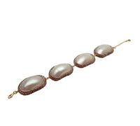 ICXLPMC 27x39mm White Sea Shell Gold Crystal Pave Bracelet Big Statement Bracelet Jewelry Gift