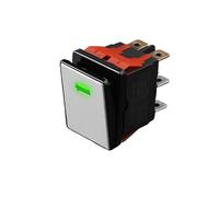 ICXLPMC 2822-3 Gear with Red/Green/Blue Light Waterproof KCD6 Rocker Aluminum Brushed Panel High-Gloss Edge Metal Boat Switch(G(Silver P) 2-Speed,3-8V)