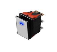 ICXLPMC 2822-3 Gear with Red/Green/Blue Light Waterproof KCD6 Rocker Aluminum Brushed Panel High-Gloss Edge Metal Boat Switch(B(Silver P) 2-Speed,3-8V)