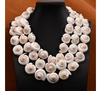 ICXLPMC 3 Rows Huge Jewelry Sea Shell Mother Of Pearl Multi Strands Big Necklace