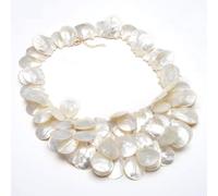 ICXLPMC 3 Strands Huge 20x30MM White Shell Top-drilled Mother Of Pearl Necklace 20" For Women