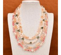 ICXLPMC 4 Rows Mix Color Quartz White Shell Gems Necklace Lady Jewelry Gifts