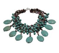 ICXLPMC 4 Strands Multi color Tourmaline Green Fringe Necklace For Women
