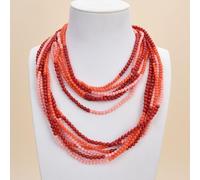 ICXLPMC 40" 6 Strands Multi Color Round Coral Long Necklace