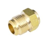 ICXLPMC 45 Degree SAE-Standard 1/4" 3/8" 1/2" 3/4" Flare Turn To End Feed Tube Coupling Brass Pipe Fitting Adapeter Water Gas Air Fuel(6.35mm 1l4 Inch,with Nut_Solder TO Flare Tube)
