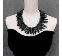 ICXLPMC 4x46mm Black Coral Branch Necklace 2 Rows For Ladies Necklace Luxury Jewelry