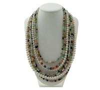 ICXLPMC 8 strandsWhite freshwater Pearl Mixed Color 4mm round Necklace 19"-23'' for women