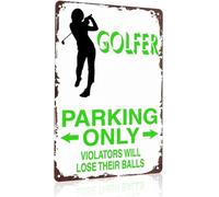 ICXLPMC Aluminum Funny Metal Sign Golfer Parking Only for Sports Fan Wall Decor 8 X 12 in