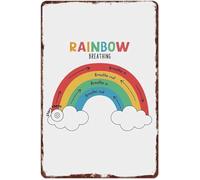 ICXLPMC Aluminum Rainbow Sign for Calm Down Corner Wall-Art Mental Health Decor for Classroom Homeschool Bedroom (8 X 12 in)