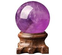 ICXLPMC Amethyst Crystal Ball with Stand Sphere Balls for Witchcraft and Decorative,56~60mm