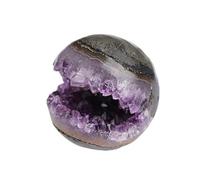 ICXLPMC Amethyst Druzy Geode Crystal Ball Gemstone Sculpture Figurine Stone Sphere for Home Decoration Divination Fengshui,200-300g