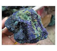 ICXLPMC Azurite - Gema de cristal de azurita azul y malaquita verde sobre matriz, 490 g, piedra natural en bruto