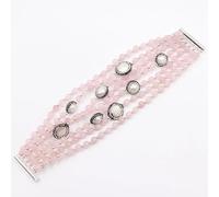 ICXLPMC Beautiful 7 Strands White Pearl Rose Quartzs Necklace Bracelet For Women (Bracelet)