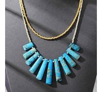 ICXLPMC Boho Stones Seed Beads Luxe 2 Layers Necklace Femme Woman Girl Aesthetic Designer Jewelry