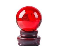 ICXLPMC Clear Crystal Ball with Stand Handcrafted Photography Prop for Magical Shots Elegant Home & Party Decor,Red,50mm