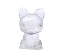 ICXLPMC Clear Quartz Bulldog Figurine - 2 × 1. in Hand-Carved Crystal Stone Sculpture for Home Office Décor
