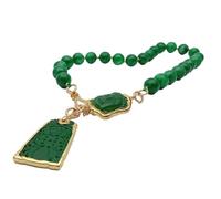 ICXLPMC Collar con colgante de Buda de jade, joyería hecha a mano, 12mm, Jade VERDE tallado, 26x34mm