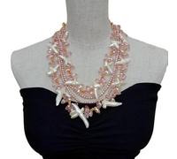 ICXLPMC Collar de cristal de perla de patata morada, perla cruzada blanca cultivada de 4 hebras, estilo lindo for mujer