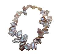 ICXLPMC Collar de gargantilla de perlas Keshi moradas de agua dulce cultivadas de lujo con perforación superior, 20"