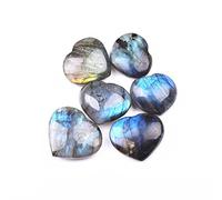 ICXLPMC Cristales y piedras de cuarzo en forma de corazón, adornos de labradorita natural, cristal azul tallado, piedra lunar pulida, decoración del hogar, 1 pieza QINTINYIN Home Collections (tamaño