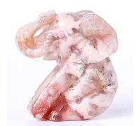 ICXLPMC Cristales y Piedras Naturales Flor Ágata Tallado Adornos Figuras Animales Regalo Espiritual Cereza Cuarzo Artesanía Decoración 1pc QINTINYIN Home Collections (Tamaño: Elefante)