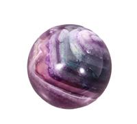 ICXLPMC Crystal Green Purple Fluorite Ball Stone Polished Seven Star Array Ornaments Home Decoration Crafts,45~50mm