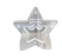 ICXLPMC Crystal Selenite Christmas Tree Snowflake Elk Carved Statue Ornament Gift (Color : Star, Size 3pcs)