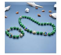ICXLPMC cultivada en agua dulce Keshi perla verde Jades dorado azul Murano cristal collar pulsera conjuntos for mujeres (Sets)