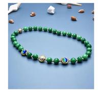 ICXLPMC cultivada en agua dulce Keshi perla verde Jades dorado azul Murano cristal collar pulsera conjuntos for mujeres (Necklace)