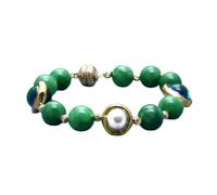 ICXLPMC cultivada en agua dulce Keshi perla verde Jades dorado azul Murano cristal collar pulsera conjuntos for mujeres (Bracelet)