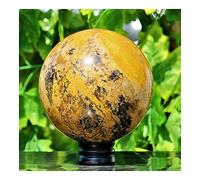 ICXLPMC Decoración del hogar, cristal amarillo natural, bola de cristal de piedra amarilla, muebles de oficina en casa, piedra de campo, decoración de manualidades, piedras de cristal calmante para el