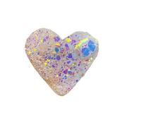 ICXLPMC Electroplated Point Shiny Heart Shape Crystals Cluster Art Decor Angel Aura Clear Magic Quartz Jewelry Making Gifts (Size : 80-90g)