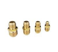 ICXLPMC Equal Reducer Nipple Flare Tube OD 1/4" 5/16" 3/8" 1/2" 5/8" 3/4" 7/8" SAE-Standard Brass Pipe Fitting Connector Air Coniditoner(3l4 To 3l4 SAE)