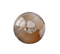 ICXLPMC Fluorite Rough Stone Crystal Ball Rainbow for Decoration or Magic,Cherry Blossom Agate-5cm