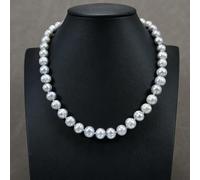 ICXLPMC Freshwater Cultured Silver Gray Potato Pearl Choker Necklace 17" Lady Jewelry