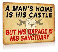 ICXLPMC Funny Garage Wall-Art Vintage Man Cave Sign Aluminum Metal Tin Sign Gift for Men 8 X 12 in