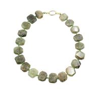 ICXLPMC Gargantilla de gemas reales rectangulares gruesas de piedra demantoide verde, collar hecho a mano for mujer