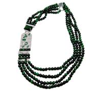 ICXLPMC Gargantilla de ojos de tigre verde redondo de 20 ", 4 hebras, 6mm, collar for fiesta, oficina, for mujer