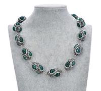 ICXLPMC Green Agate Black Wrap Necklace For Women Lady Fashion Jewelry Gift