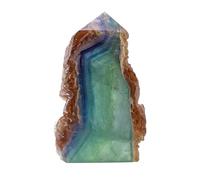 ICXLPMC Green Fluorite Single-Pointed Crystal Tower Column Ornaments Raw Stone for Home Office Decoration,200~300g