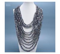 ICXLPMC Joyería 18 "-32" 11 hebras collar de perlas Keshi de perlas negras naturales de agua dulce for mujeres