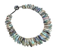 ICXLPMC Joyería 19 ''collar de concha de mar de concha de abulón de verde hecho a mano for mujer
